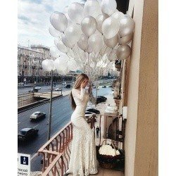 Облако шаров Серебряный жемчуг 100 шт