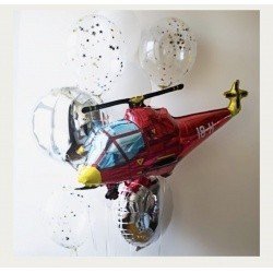 Букет из шаров вертолёт красный 