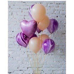 Букет из шаров Фиолетовый мрамор