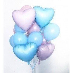 Букет из шаров «Розово-голубые сердечки»