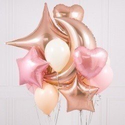 Букет из шаров «Ночное небо» розовое золото