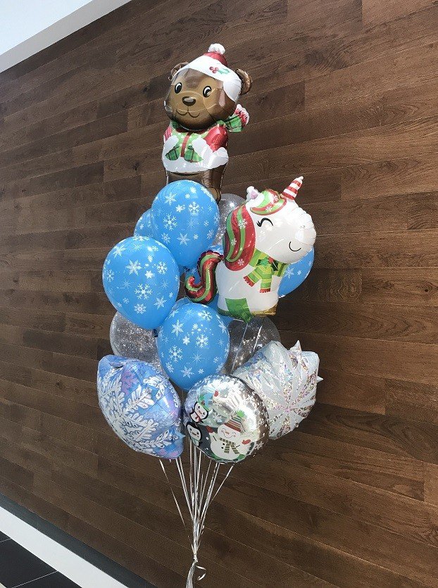 Букет из шаров Мишка и Единорог