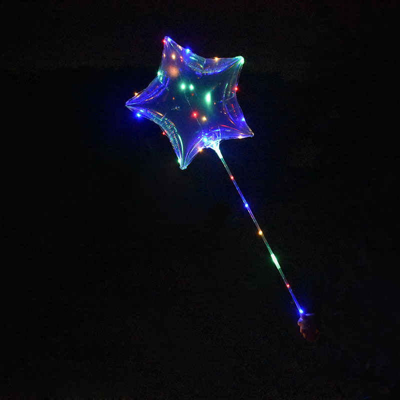 Светящиеся Шары Bubble (Баблс-Бобо) Звезда со светящей лентой на палочке