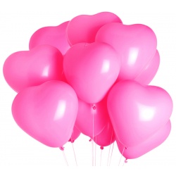 Облако шаров Сердца Средние фуксия 25 шт
