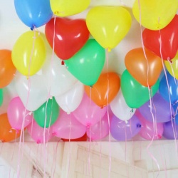 Шарики под потолок Сердца Средние Разноцветные 25 шт