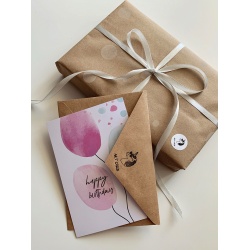 Открытка «Happy Birthday шарики акварель» 