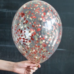 Шар с красным конфетти