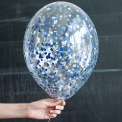 Шар с синим конфетти
