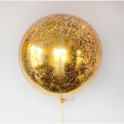Большой шар с золотым квадратным конфетти
