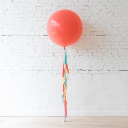 Большой шар коралловый на гирлянде