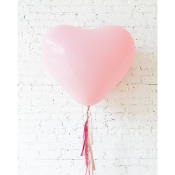 Большой шар сердце розовое на гирлянде