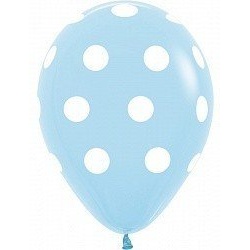 Облако голубых шаров Белые точки 50 шт