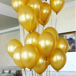 Облако шаров золотых металлик 15 шт
