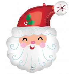Шар фигура Санта улыбающийся сатин