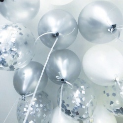 Шарики под потолок Серебряный жемчуг 50 шт
