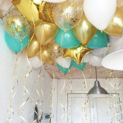 Шарики под потолок Золото Тиффани 10 шт