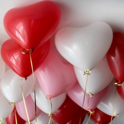 Шарики под потолок Сердца Средние Ассорти 15 шт