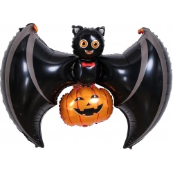 Шар фигура Летучая мышь с тыквой
