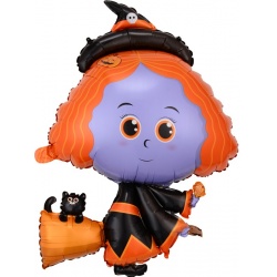 Шар фигура Ведьмочка на метле F