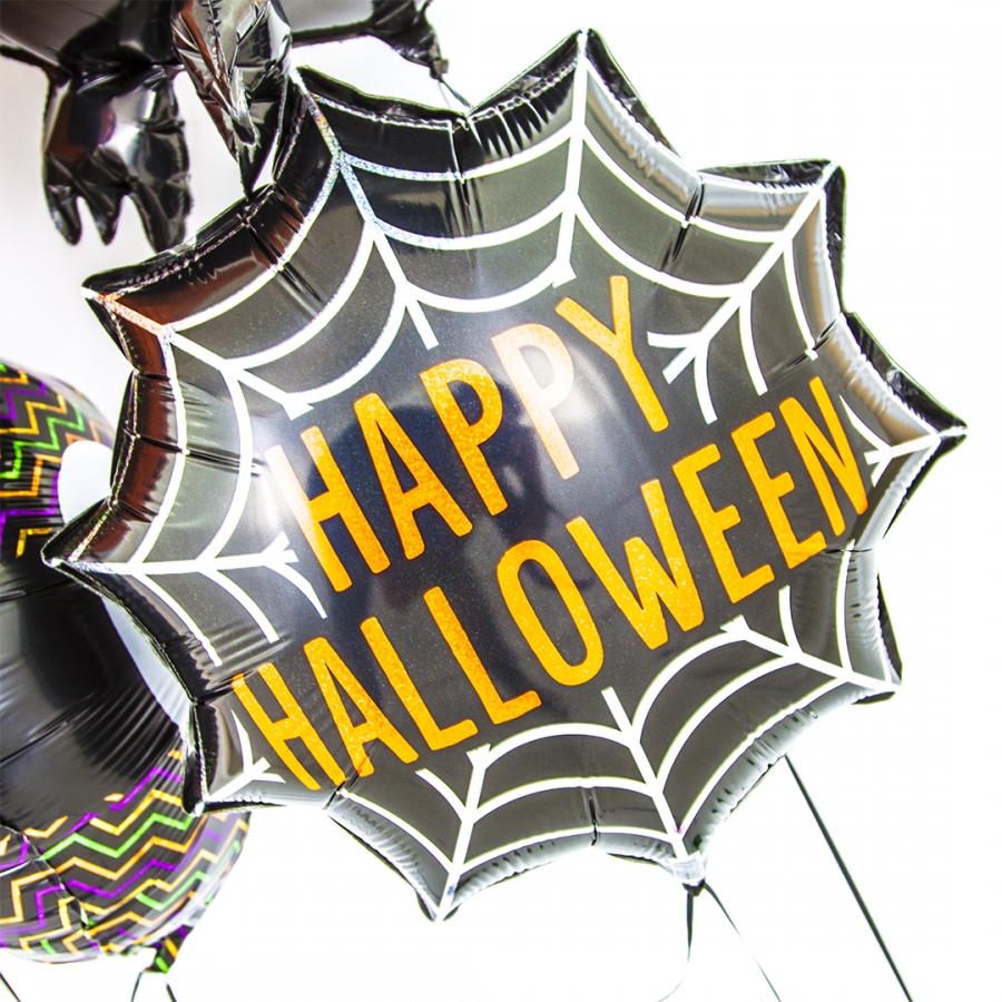 Шар фигура Паутинка на Хэллоуин Черный