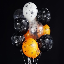 Облако шаров с гелием Паутина и Пауки 25 шт