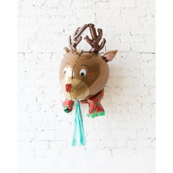 Шар фигура Новогодний олень 3D 