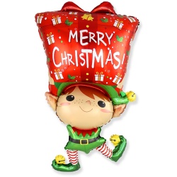 Шар фигура Эльф с подарком