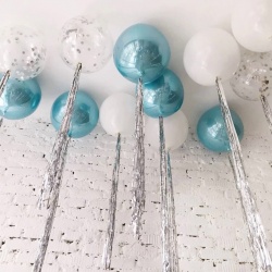 Шарики под потолок Серебряный Дождь 10 шт