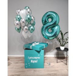 Коробка с шарами на 8 марта