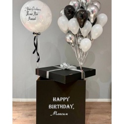 Коробка с воздушными шарами «Два цвета»