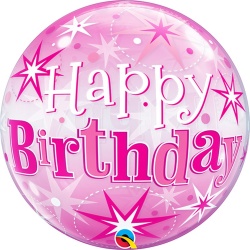 Шар BUBBLE 22 Искры розовый