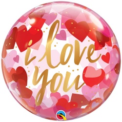 Шар BUBBLE 22 Сердца красные