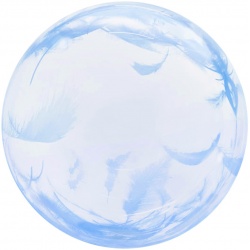 Шар бабл Голубые перья