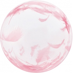 Шар бабл Розовые перья