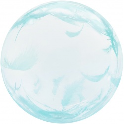 Шар бабл Бирюзовые перья