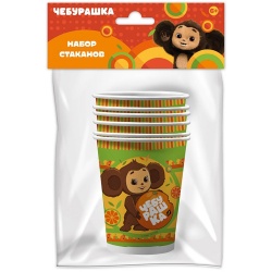 Набор бум стаканов Чебурашка 250мл 6 шт