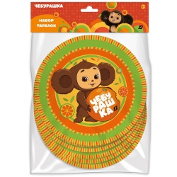 Набор бум тарелок Чебурашка 18см 6 шт