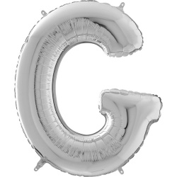 Шар буква G серебро