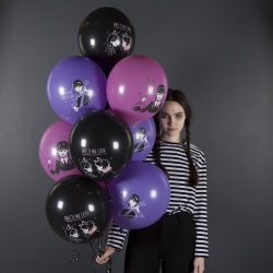 Облако шаров с гелием Уэнсдей 15 шт