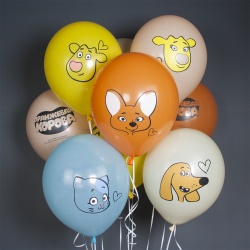 Облако шаров с гелием Оранжевая корова 100 шт