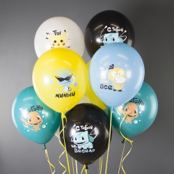 Облако шаров с гелием Покемоны 100 шт