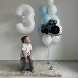 Готовое решение Синий трактор с цифрой