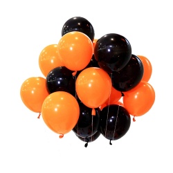 Облако шаров черно-оранжевые 100 шт
