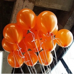 Облако шаров оранжевых  металлик 25 шт