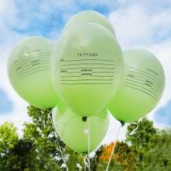 Облако шаров с гелием Школьная тетрадь 25 шт