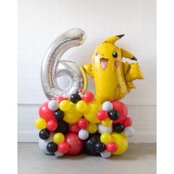 Поинт из шаров Пикачу с цифрой