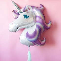 Шар Фигура голова Единорога фиолетовая