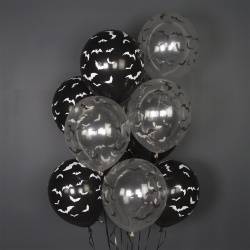 Облако шаров с гелием Летучие мыши 25 шт