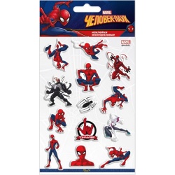 Наклейки объемные Человек Паук, набор №1, 11*20 см, 1 шт