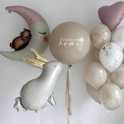 Готовое решение на выписку из роддома с зайкой